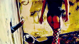 Ebony lingerie babe gloryhole deepthroat xxx video