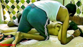 Indian bhabhi doggy threesome uncut sex video