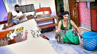 Desi maid green saree tease porn movie