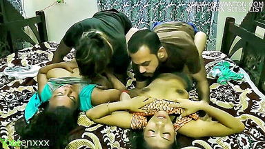 Indian couple shares three girlfriends xxx clip