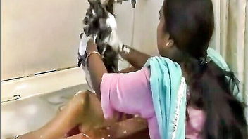 Indian saree dog bath solo full scene
