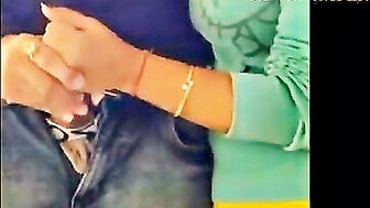 Indian girl jeans handjob closeup uncut sex video