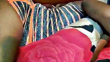 Ebony solo teasing in lingerie uncut sex video