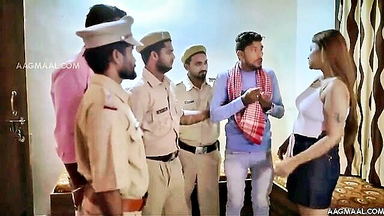 Desi babe with Indian cops hardcore sex
