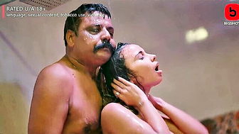 Daakhila shower threesome with mature man uncut sex video