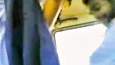 Petite Indian girlfriend bus blowjob xxx video