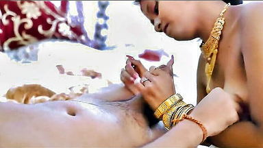 Desi babe jerks lover's cock uncut sex video