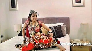 Jasmine strips in red bellydance outfit full scene