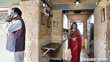 Busty desi aunty red saree uncut sex video