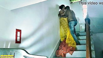 Indian bhabhi and devar stairs affair porn clip