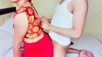 Akash Arya in red saree anal porn video