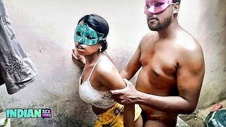 Masked village couple morning seduction sex video