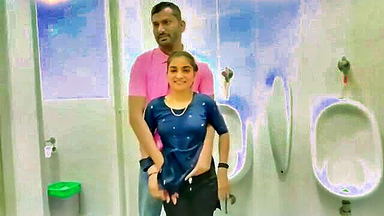 Archana public bathroom tease porn video