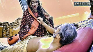 Saree bahu teases sasurji explicit porn