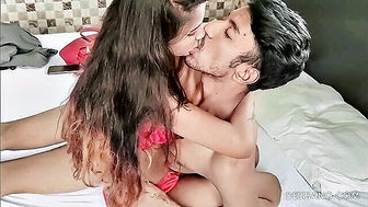 Petite Indian babe bedroom facial porn clip