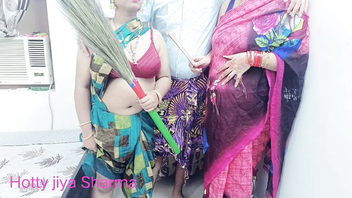 Liya Sharma maid threesome tease sex video