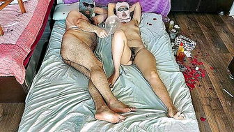 Masked desi couple cum on tits xxx clip