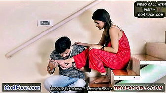 Indian girl red dress foot tease uncut sex video