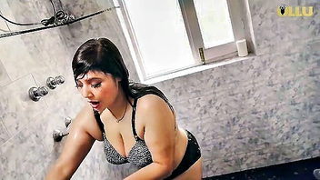 Curvy Indian MILF shower tease porn video