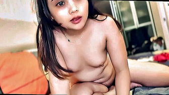 Petite Asian nipple piercings creampie sex video