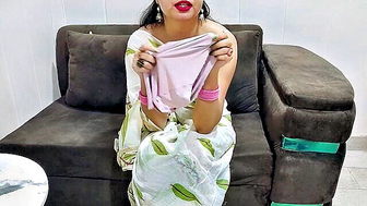 Indian stepmom saree pink panties tease hardcore sex