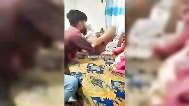Indian motel birthday threesome uncut sex video