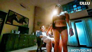 Busty Indian babe black lingerie tease xxx video