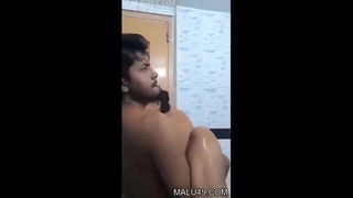 Indian husband bathroom handjob tease explicit porn