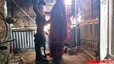 Red saree wife outdoor blowjob full scene