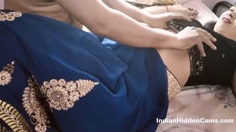 Indian wife blue saree massage hardcore sex